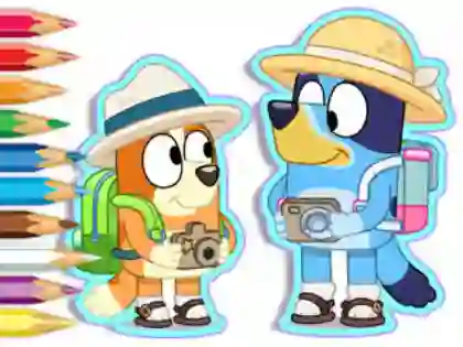 Spel Coloring Book: Bluey Camping online