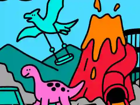 Spel Color By Code Dino Park online