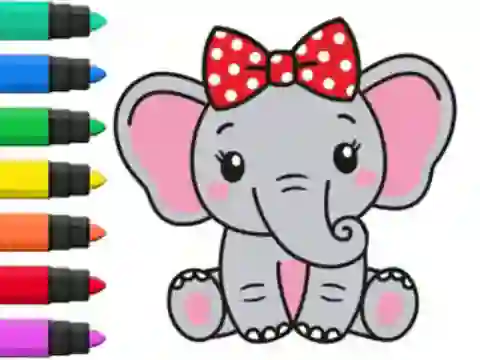 Spel Coloring Book: Elephant online