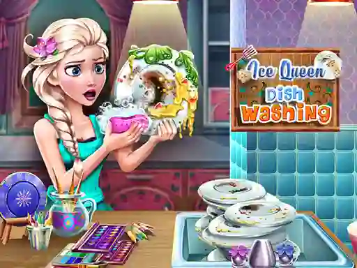 Spel Ice Queen Dish Washing online