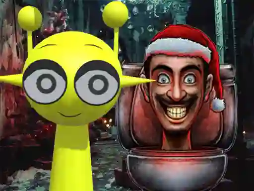 Spel Sprunki in Backrooms Christmas Skibidi online