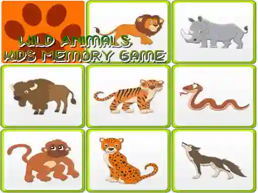 Spel Wild Animals Kids Memory game online