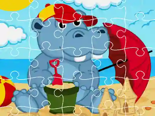 Spel Hippo Jigsaw online