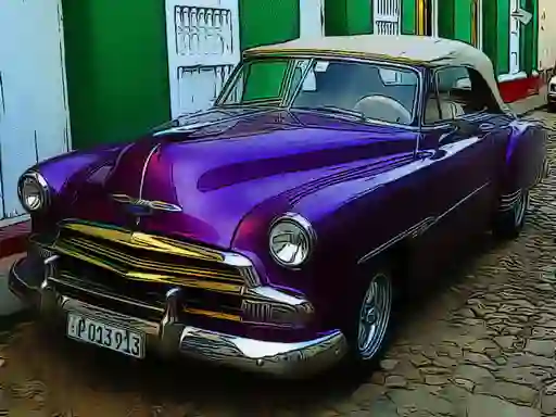 Spel Cuban Vintage Cars Jigsaw online