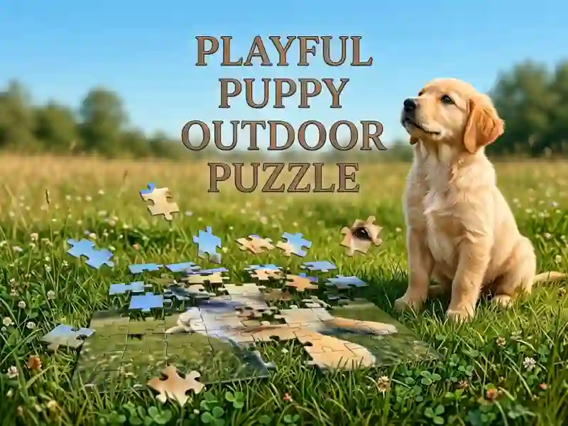 Spel Playful Puppy Outdoor Puzzle online