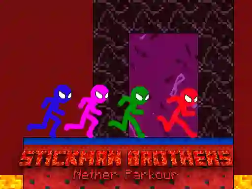 Spel Stickman Brothers Nether Parkour online