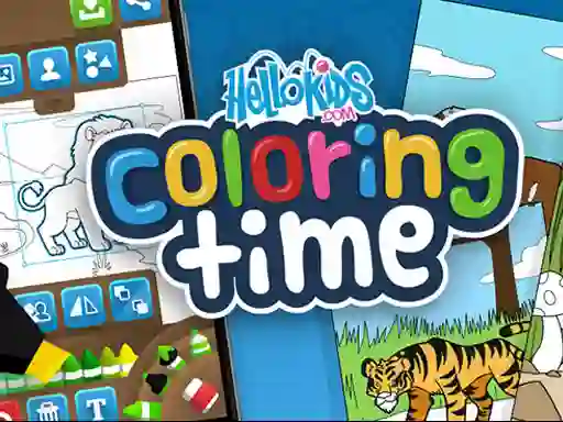 Spel Hello kids Coloring Time online