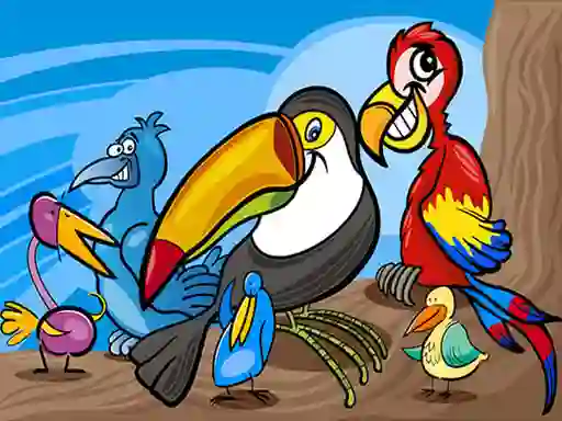 Spel Exotic Birds Coloring online