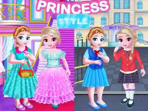 Spel Little Girls School vs Princess Style online