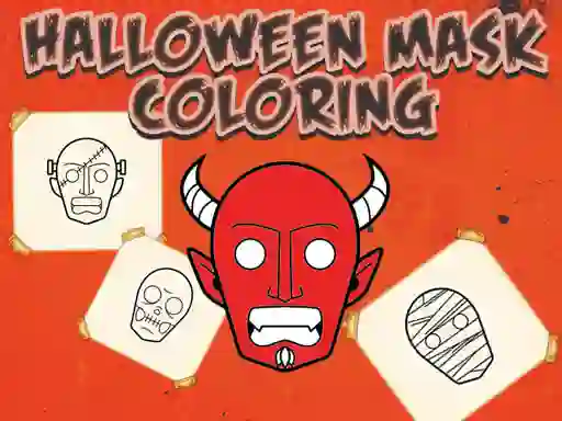 Spel Halloween Mask Coloring Book online