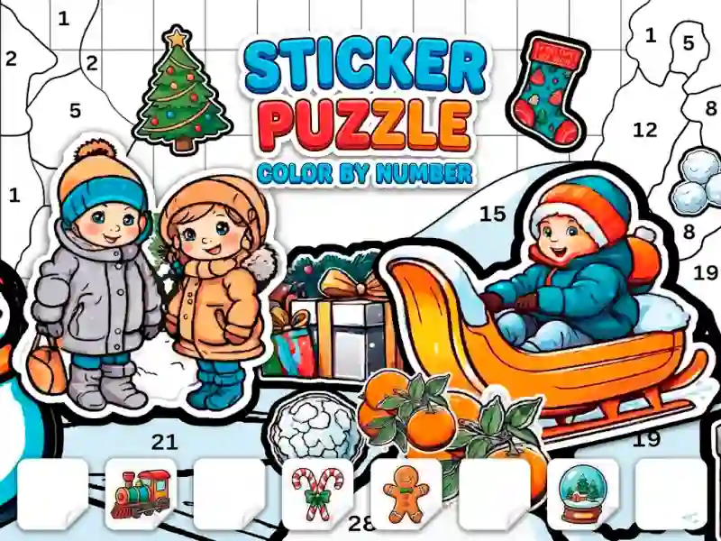 Spel Sticker Book Puzzle: Color By Number online