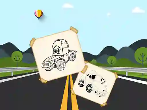 Spel Funny Cars For Kids Coloring online