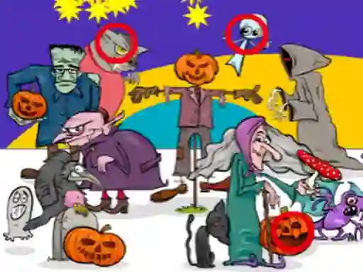 Spel Find 5 Differences Halloween online