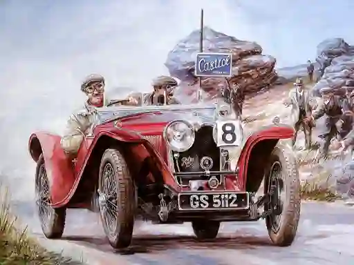 Spel Painting Vintage Cars Jigsaw Puzzle 2 online