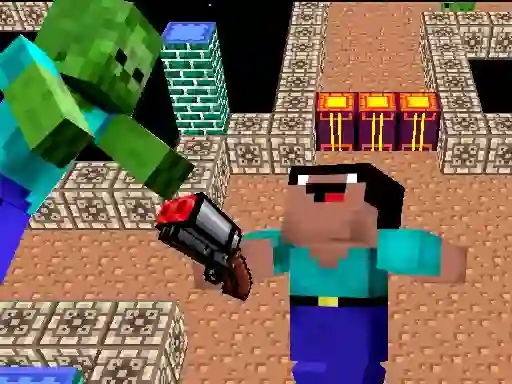 Spel Space Adventure: Noobiks Battle vs Zombies online