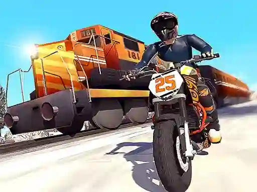 Spel Trail Bike vs Train Race online