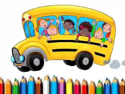 Spel School Bus Coloring Book online
