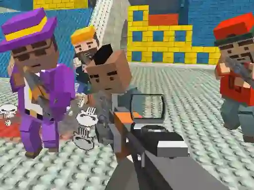 Spel GunGame shooting warfare: blocky gangster online
