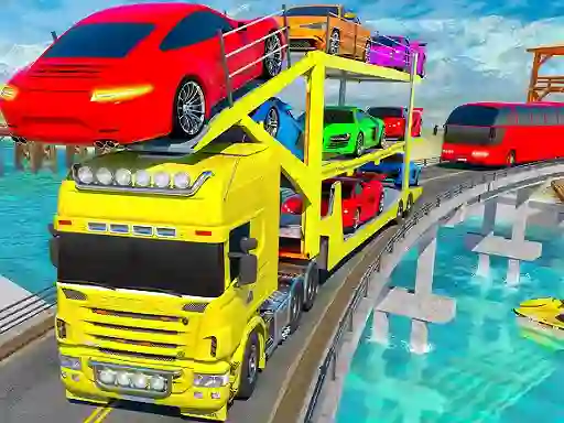 Spel Crazy Mega Car Transport Truck Game online