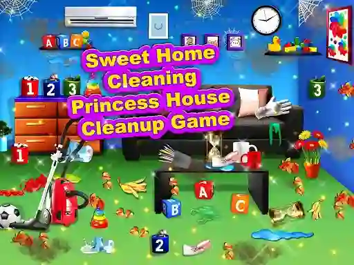 Spel Sweet Home Cleaning: Princess House Cleanup Game online