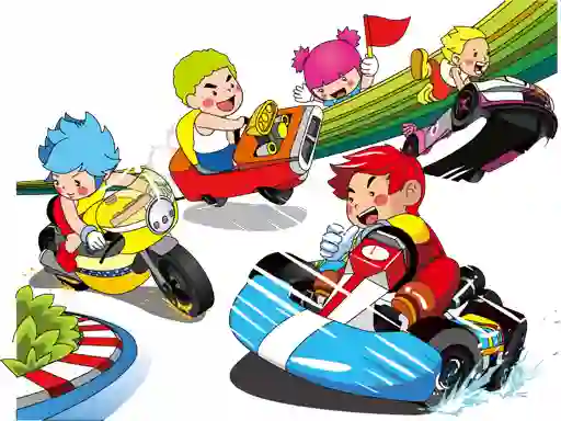 Spel Cartoon Kart Puzzle online