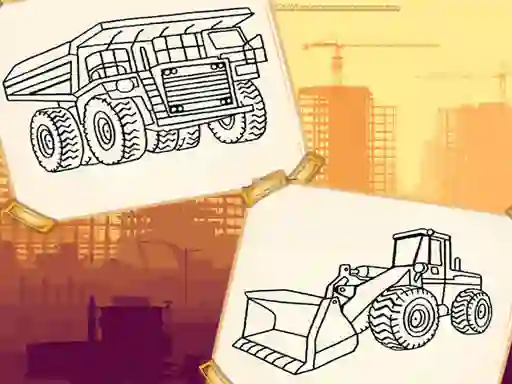 Spel Construction Trucks Coloring online
