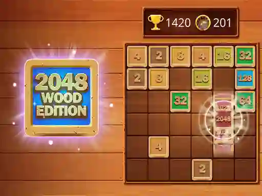 Spel 2048 Wooden Edition online