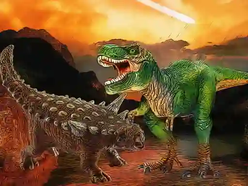 Spel Dinosaurs Fight Jigsaw online