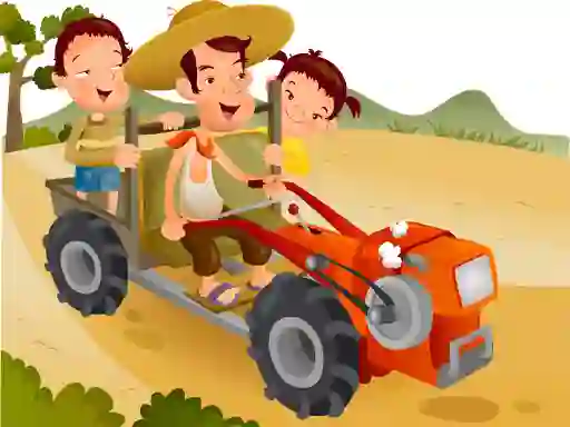 Spel Cartoon Tractor Puzzle online