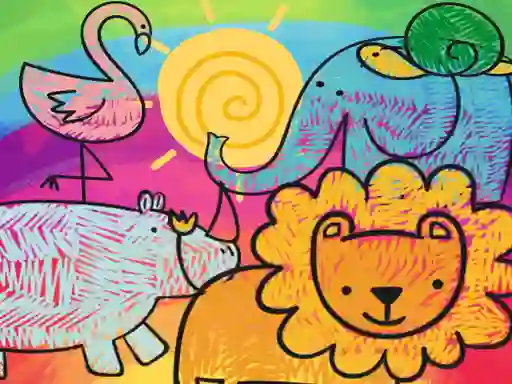 Spel Little Animals Coloring online