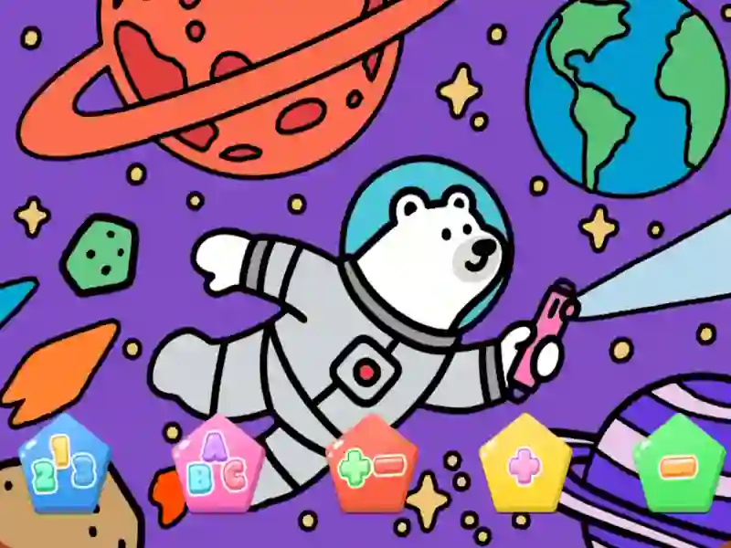 Spel Color By Code Space Bear online