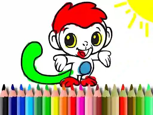 Spel Back To School: Monkey Coloring online