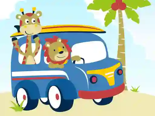Spel Cute animals with cars difference online