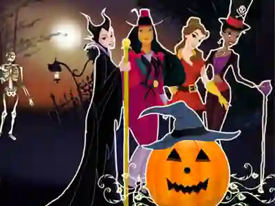 Spel Princesses Halloween Night online