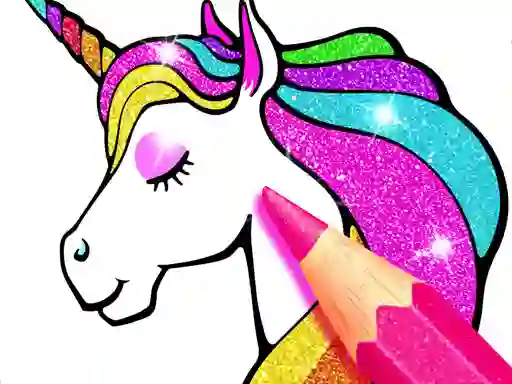 Spel Unicorn Coloring Book Glitter online