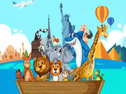 Spel Crazy Friends Travel The World Puzzle online