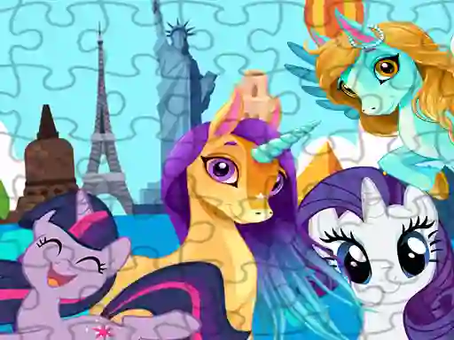Spel Unicorns Travel The World Puzzle online