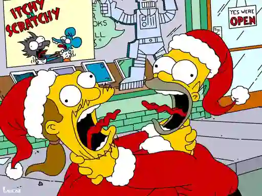 Spel Simpsons Christmas Jigsaw Puzzle online