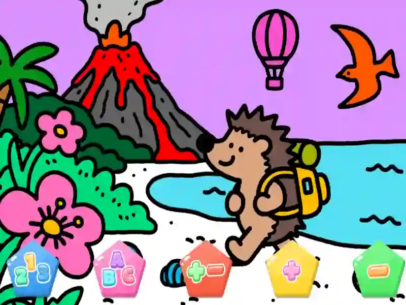 Spel Color By Code Volcano Hedgehog online