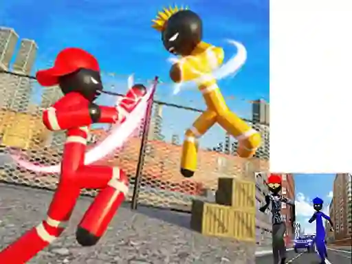 Spel Stickman Police vs Gangsters Street Fight online