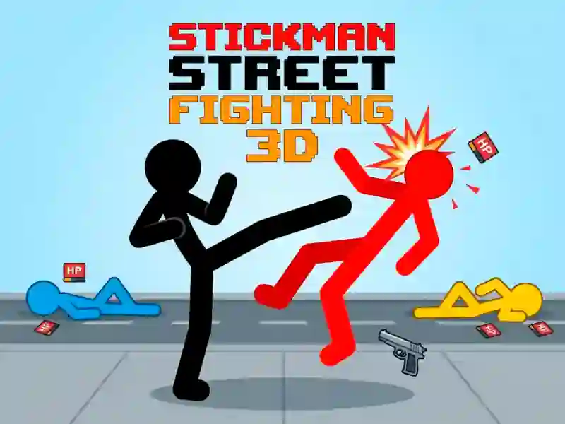 Spel Stickman Street Fighting 3d online