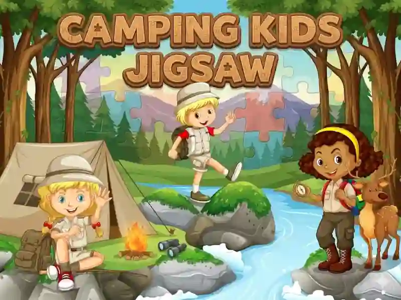 Spel Camping kids jigsaw online