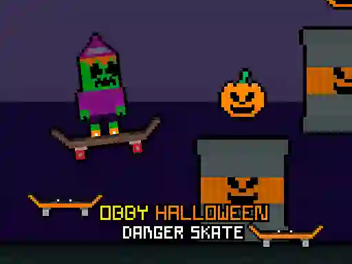 Spel Obby Halloween Danger Skate online