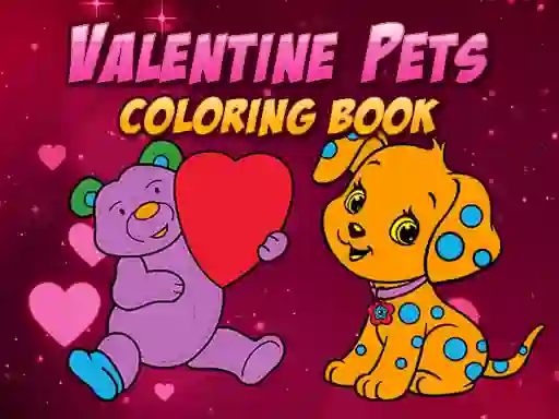 Spel Valentine Pets Coloring Book online