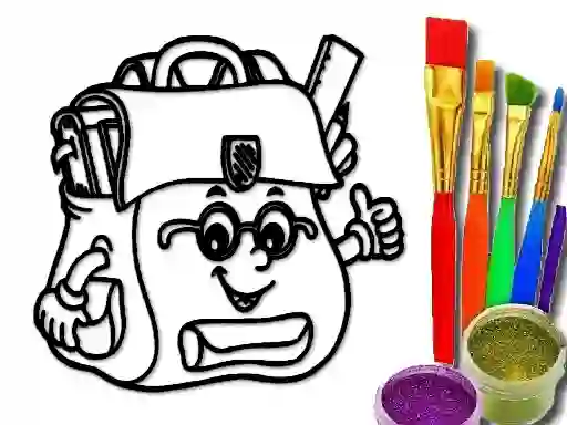 Spel Back To School: School Bag Coloring Book online