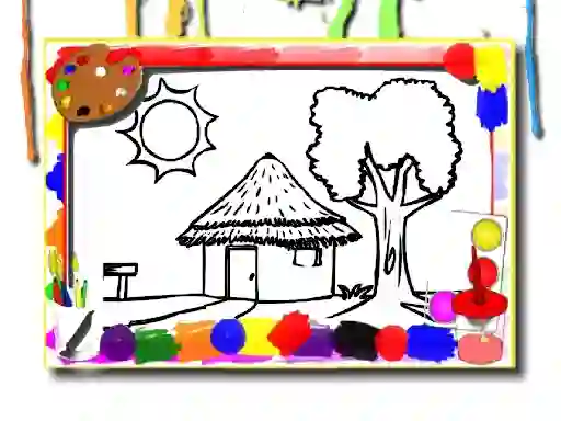 Spel Back To School: House Coloring Book online
