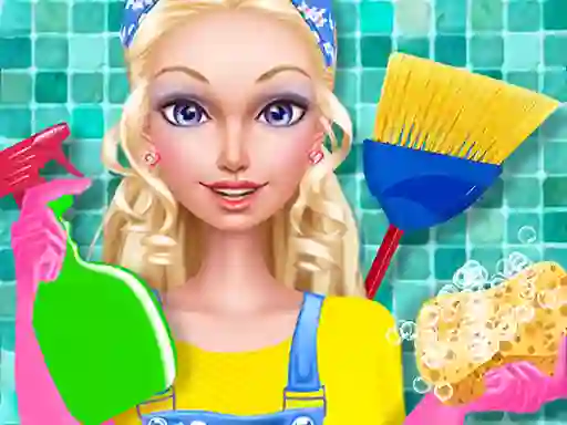 Spel Fashion Doll House Cleaning online