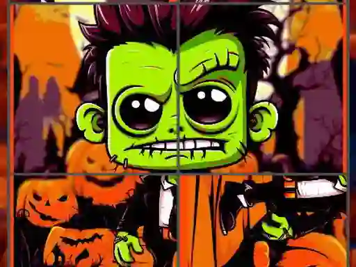 Spel Franky & Vampire Halloween Puzzle online