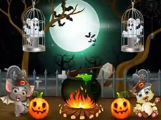 Spel Halloween Twin Ghosts Rescue online