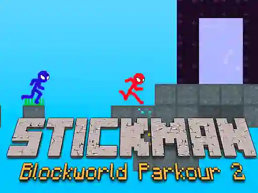 Spel Stickman Blockworld Parkour 2 online